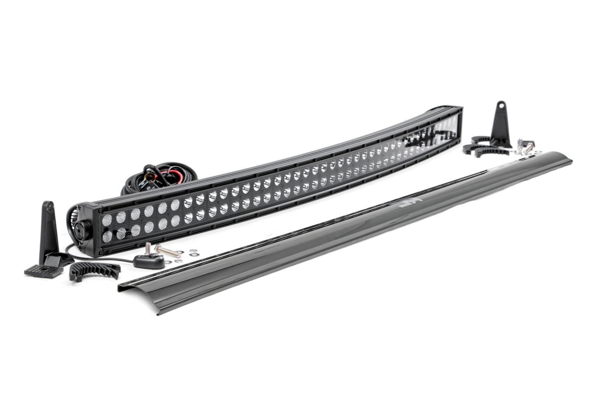 LED Light Bar - Rough Country - Curved | Dual Row - Black
